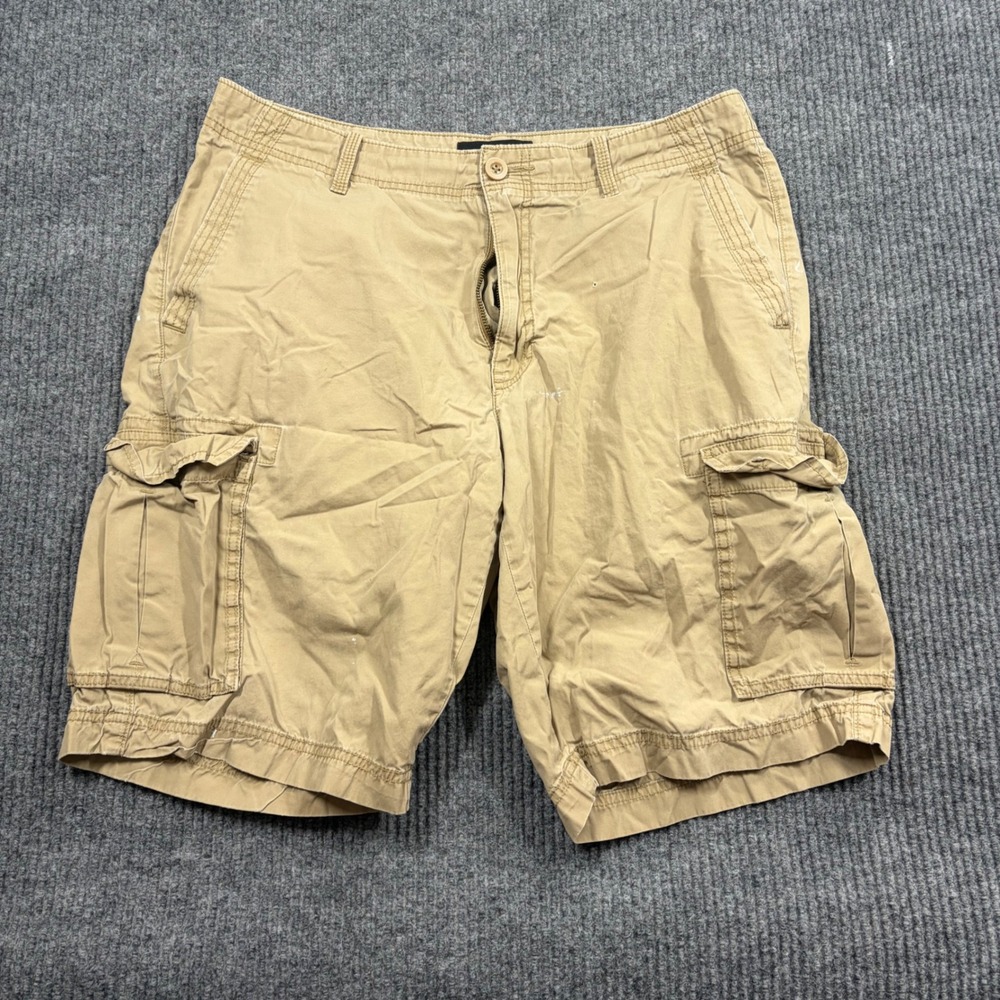 Apt 9 Shorts Mens 33 Cargo Shorts Tan Khaki Cotton Casual Outdoor